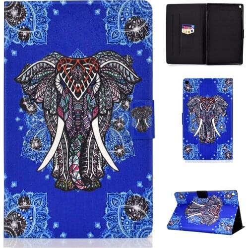 Stand Case For Amazon Kindle Case Fire HD 10 HD10 2015 2017 Shell Elephant Fox Bufferfly Bird Pattern Fundas Capa Cover