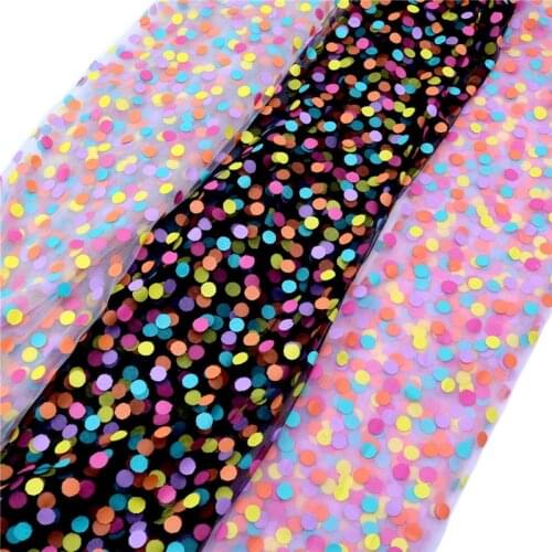 Colorful Dot Printing Mesh Fabric for Childrens Clothing Dress Baby Shower Tutu Dress Fabric Wedding Decoration 160x100CM