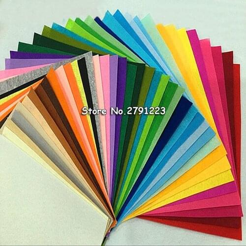 High Quality Mix Colors Non Woven Felt Fabric 1mm Thickness Polyester Cloth Felts DIY Bundle For Sewing Dolls Crafts Free ship