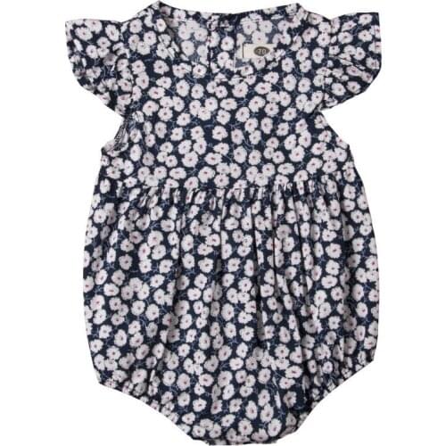 0-24M Newborn Kids Baby Girls Floral Blodysuit Elegant Fly Sleeve Cotton Sunsuit Cute princess Outfits Summer Clothes