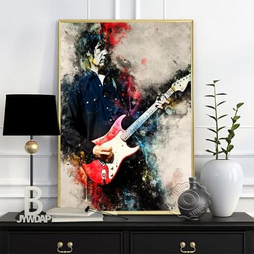 John Squire Prints Poster The Stone Roses Member Art Prints English Musician Psychedelia Rock Guitarist Fans Collect Wall Decor