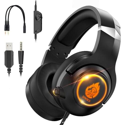 KIKC T1 Earphones Gaming Headset Waterproof Wired Noise Reduction 3.5mm Wired Headphone