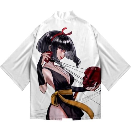 Creative Anime Print Inuyasha Kimono Men/Women Fashion Harajuku Style yukata T shirt 3D Print Inuyasha Casual Japanese kimono