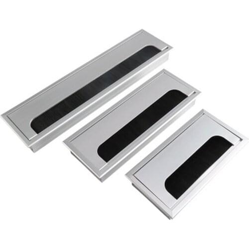 Aluminum Alloy Table Line Hole Cover Desk Outlet Desktop Hole Wire Decoration Cover Rectangular Threading Box Office Accessories
