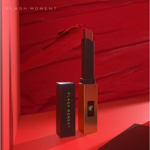 Flashmoment square tube luxury small gold bar slim tube matte matte matte gold tube moisturizing lipstick