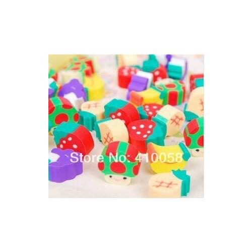 Free shipping school eraser children colorful fruit eraser stationery mixed style fruit eraser 100 pieces per lot