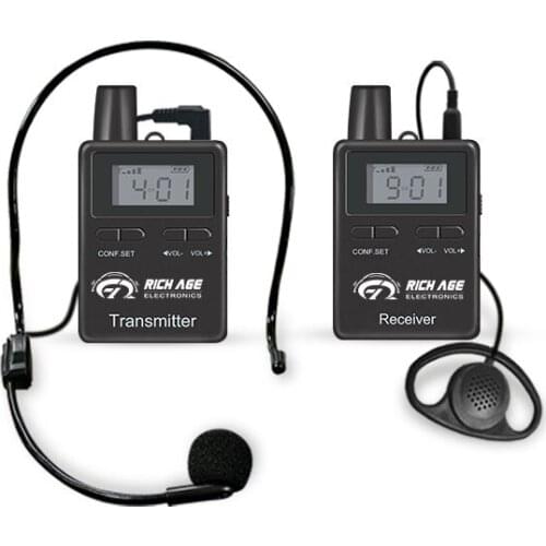 Best promotion selected price headset wireless tour guide transmitter system for walking,1transmitter and 2 receivers
