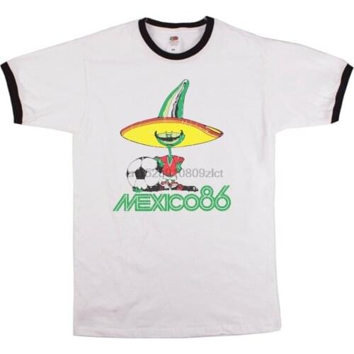 Mexico 86 Classic Football Mens Ringer T-Shirt Retro New Summer Style Unny Novelty Hip Hop Rock T-Shirts