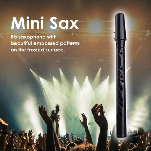 Mini Saxophone Portable Little Saxophone Mini Pocket ABS Bb Saxophone with Alto Mouthpiece 5 Reeds Woodwind Instruments