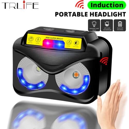 Mini Super Bright Sensor Headlamp 8000lum Motion USB Rechargeable Induction LED Headlight Powerful Inductive Waterproof Lantern