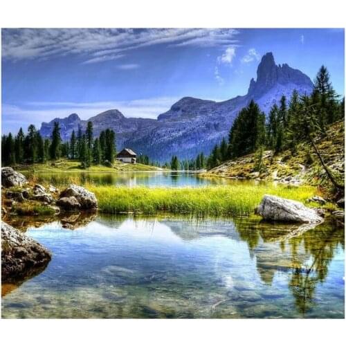 Dpsprue Full 5D DIY Square/Round Drill Diamond Painting "Wild river" Diamond Embroidery Cross Stitch 3D Decor Gift DF057