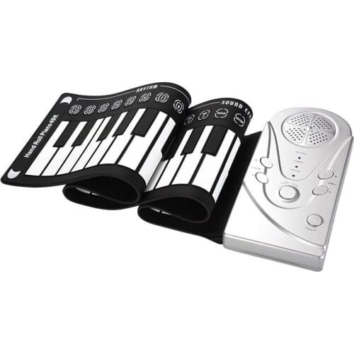 Beginner Accordion 49-Key Hand Piano Supporting Role Silicone Portable Children Beginner Folding Electronic Piano Student