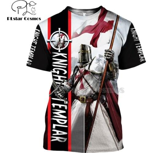 PLstar Cosmos All Over Printed Knights Templar 3d t shirts tshirt tees Winter autumn funny Harajuku short sleeve streetwear-9