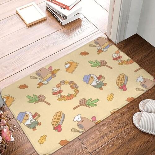 Bubu The Guinea Pig Fall And Pie Doormat Carpet Mat Rug Polyester Anti-slip Floor Decor Bath Bathroom Kitchen Living Room 40x60