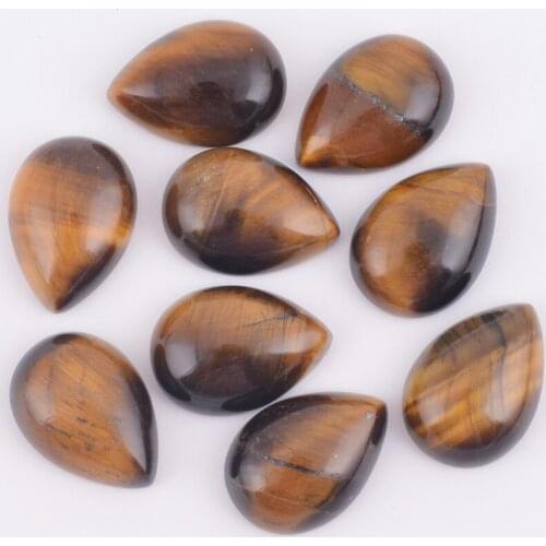 Charms Natural Tiger Eye Gem Stones Drop Cabochon CAB No Drill Hole 32x24x7-18X13X7mm Beads For Jewelry Making 1pcs J373