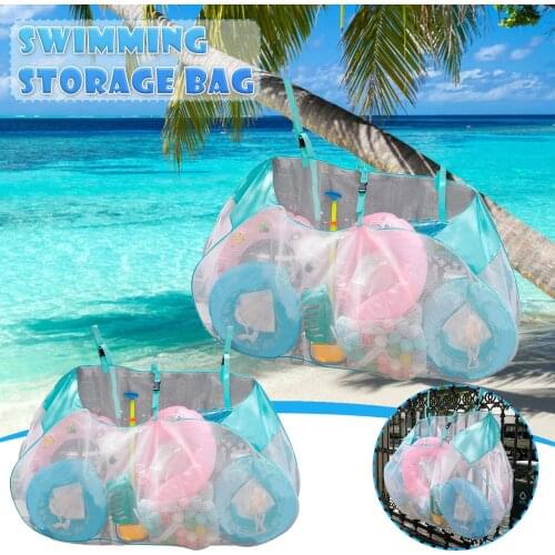 Large Capacity Hanging storage Bag organizer for Swimming Pool Swim Ring Storage Net Bag beach pool accessories