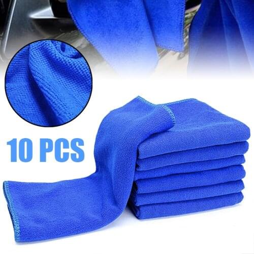 10pcs Car Care Polishing Wash Towels Plush Microfiber Washing Drying Towel Strong Absorbent Car Cleaning Cloths 30x30cm