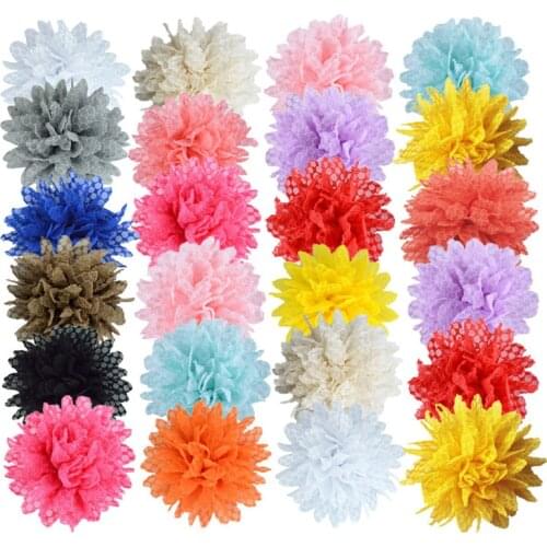 30/70/150pcs 4" Multilayer Lace Fabric Flower For DIY Crafting Newborn Babies Headband Girls Headdress Headwear Hair Accessories