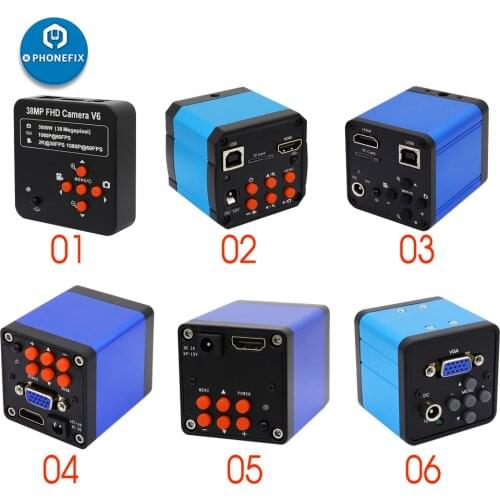 Full HD 1080P 60FPS 2K 3800W 38MP 16MP Industrial Video Microscope Camera HDMI USB C-Mount for Phone CPU PCB Soldering Repair