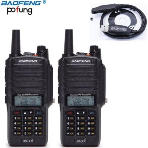 2Pcs Baofeng UV-XR 10W Power Dual Band 136-174/400-520MHz IP67 Waterproof Dustproof Walkie Talkie Ham Amateur CB Two-Way Radio