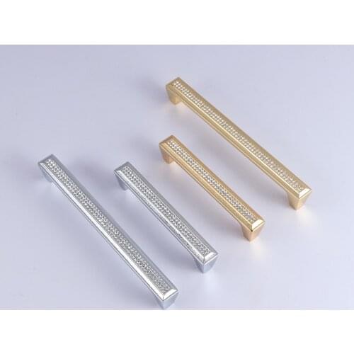 All Metal Cabinet Handles and Pulls with Crystal Drawer/Furniture Knobs with Screws Euro Style Bundle Sale Gold Polished Chrome