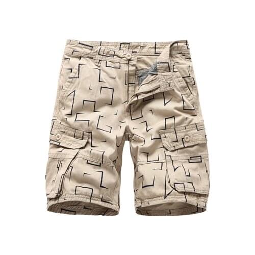 Summer Mens Cargo Shorts Casual Male Cotton Fitness Knee Length Shorts Male Breathable Beach Shorts Board Joggers