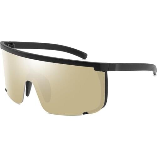 MINCL 2019 Oversize Shield Sunglasses for Men Women One-piece Swimsuits Windproof Mask Polarized Sunglasses Flat Top shade NX