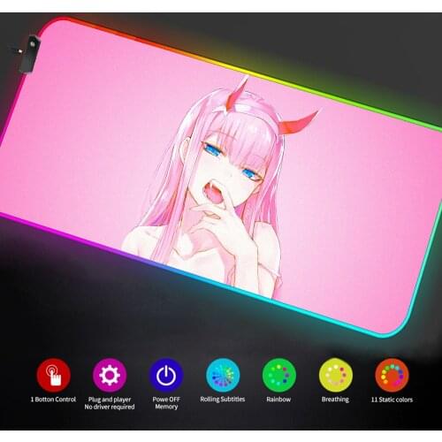Leds for Gaming Gloway Gamer Rug Rgb Anime Mouse Pad 02 Led Light Mousepad Rgb Backlight Mat Pink Deskmat Xl Carpet Rgb Keyboard
