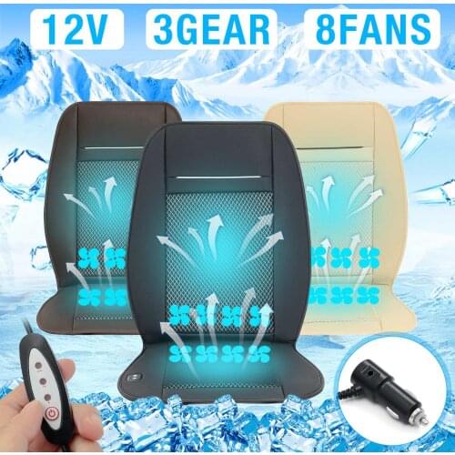 4/8 Built in Fan Universal Protector Cooling Car Seat Cover Automobile Seat Backrest Cushion Pad Mat 3 Gear Wind Regulation