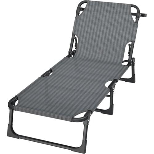 Reinforced folding bed Beach folding deck chair Outdoor portable chair Single beach dual-purpose couch Teslin fabric soft chair