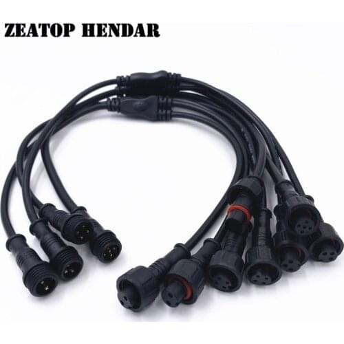 50Pcs Waterproof M12 2Pin 3Pin 4Pin 5Pin Splitter Cable 1 Male to 2 Female Y Plug Adapter IP65 for LED Strips Light Connector