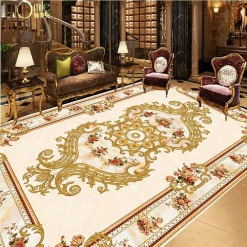 Beibehang carpet Floor painting Waterproof Bathroom kitchen Wall paper Self wall sticker Floor mural 3d floor tiles wallpaper