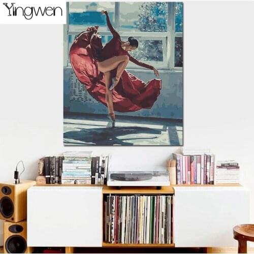 Ballet Actor Red Dress Woman Portrait Diamond Painting DIY Full Square Round Drill 5D Embroidery Mosaic Cross Stitch Home Decor