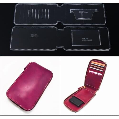 1set Acrylic DIY Leather Handmade Craft Mobile phone bag Sewing Pattern Acrylic Stencil Template 17*10*3cm