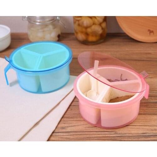 1PC Spice Jar Seasoning Can Sugar Bowl Transparent Lid Seasoning Box Kitchen Tool Salt Condiment Cruet Storage Jar LF 115