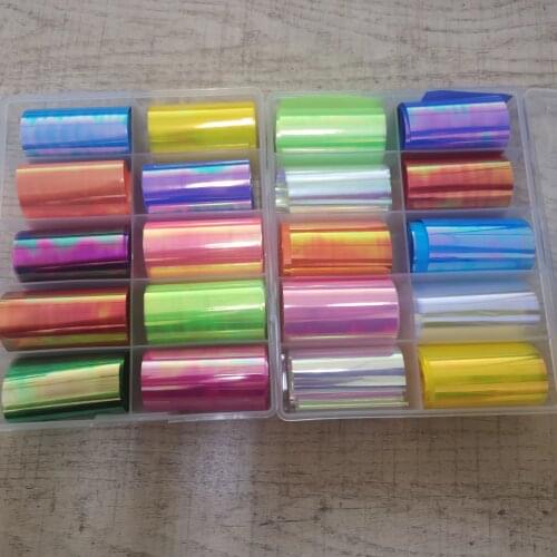 10colors(100X4cm) Aurora cellophane transfer foils nail sticker Ice mirage Glass paper nail paster foils D*H#9