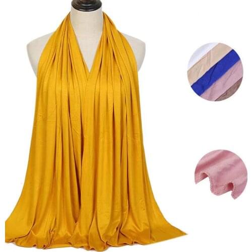 2021New Muslim Hijab Women Jersey Scarf Shawls and Wraps Solid Color Long Shawls And Wraps Muslim Scarves Ladies Headscarf