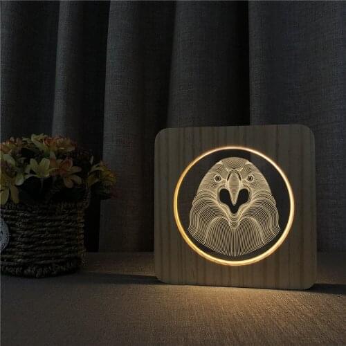 Woodpecker Animal 3d Led Lamp Table Light Switch Control Carving Lamp for Childrens Room Decoration Dropshipping