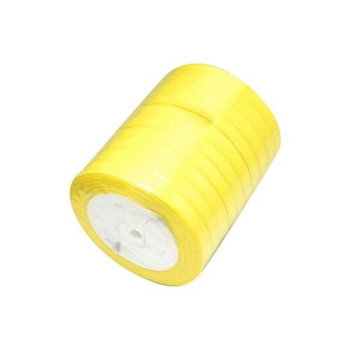 Satin Ribbon, Yellow, 25yards/roll, 10rolls/group, 250yards/group