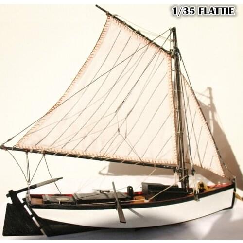 Free shipping Classic wooden sail boat model scale 1/35 "FLATTIE" finshing boat model