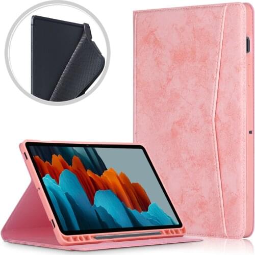 With Pencil Holder Case For Samsung Galaxy Tab S7 11 Case Wallet Flip Tablet For Galaxy Tab S7 Cover SM-870 SM-T875 Auto Sleep