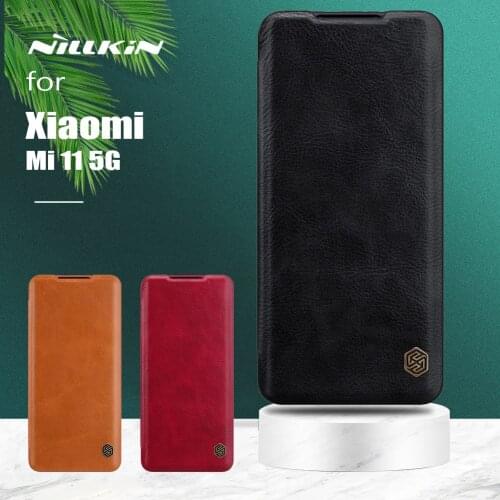 For Xiaomi Mi 11 5G Case Nillkin Qin Luxury Flip Leather Case Business Card Slot Slim Cover for Xiaomi Mi11 Mi 11 5G Case