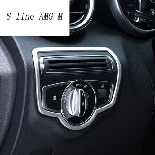 Car Styling Headlight Button Cover Trim For Mercedes Benz C Class W205 C180 C200 C260 GLC 2015-2017 Auto Interior Accessories
