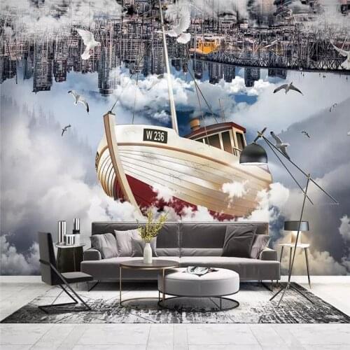 City creative 3D stereoscopic TV background wall professional production murals, wallpaper wholesale, custom poster photo wall
