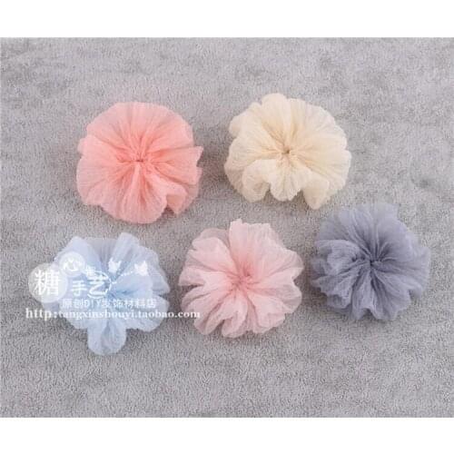 Han edition Pet Diy Hand-made seersucker semi-finished flower hair bowknot materials 30pcs