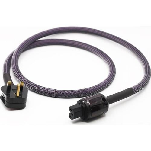 HI-End UK AC Mains Power Cable UK 3 Pin Plug to IEC C13 Mains Power Cable HIFI Audiophille