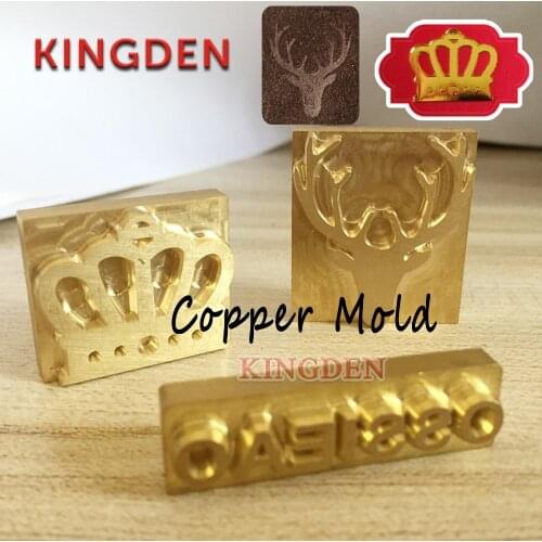 KINGDEN Customized Brass Copper Stamp leather Cake Mold Die Cut Bread Meat Iron Heating Wood Emboss Mould Carving Brand Printing