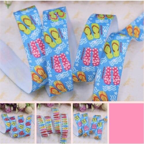 Summer series! heat transfer fold over elastic 100yards per roll, welcome custom printed