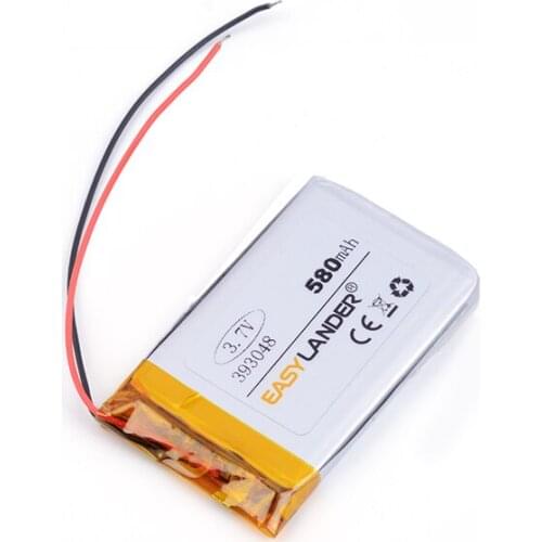Lithium ion rechargeable batteries 393048 580mAh for MP3 MP4 Game Player LED light Lampe