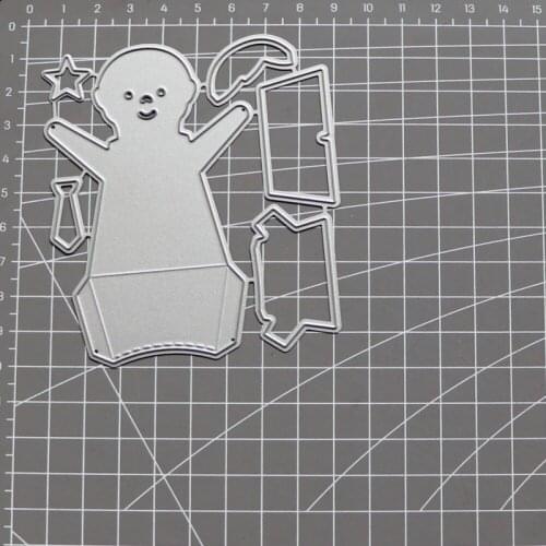 Metal Cutting Dies Boy Tie Five-pointed Star Frame Diy Scrapbooking Photo Album Decorative Embossing Paper Card Crafts Die